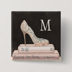 Monogram   Wild Apple   Elegant High Heel Fashion 15 Cm Square Badge