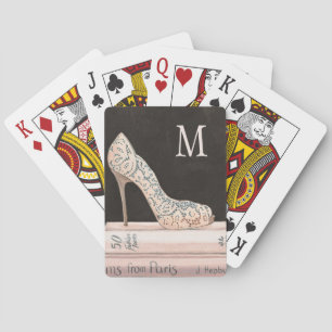 Monogram Wild Apple Elegant High Heel Fashion Playing Cards