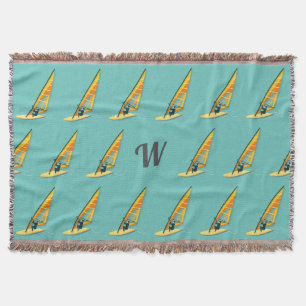 Monogram Windsurfing Throw Blanket