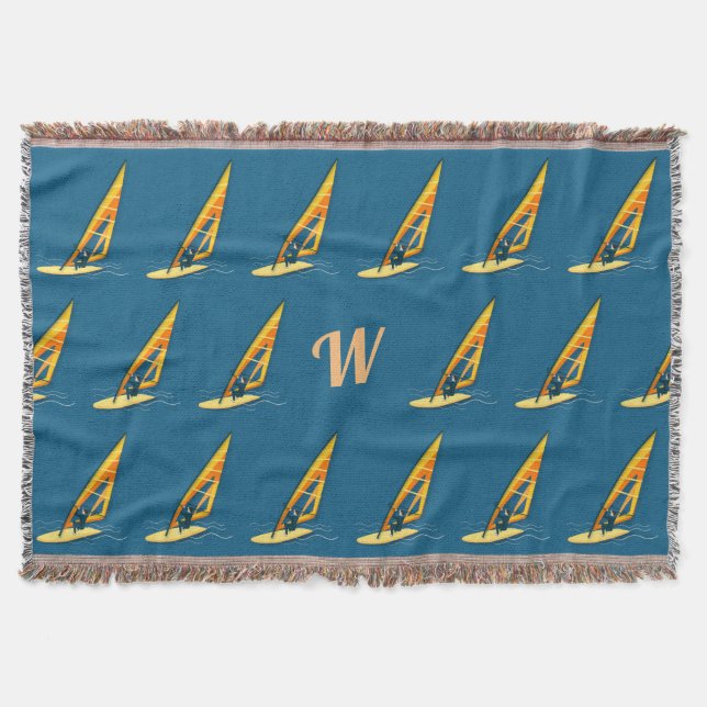 Monogram Windsurfing Throw Blanket (Front)