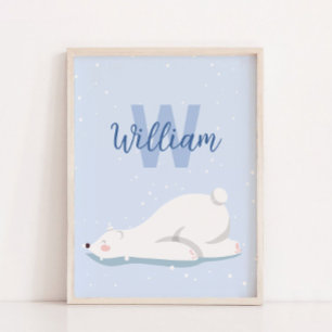 Monogram Winter Polar Bear Nursery Wall Decor