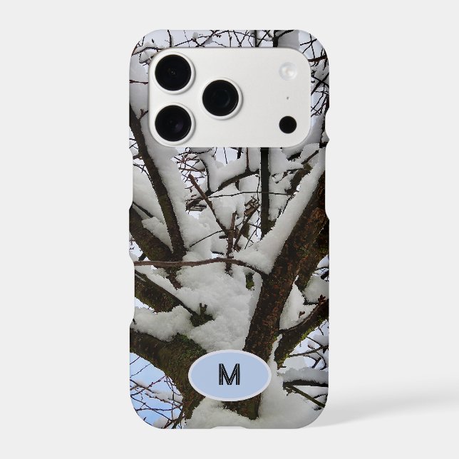 Monogram Winter Snowy Tree Crown Photo - (Back)