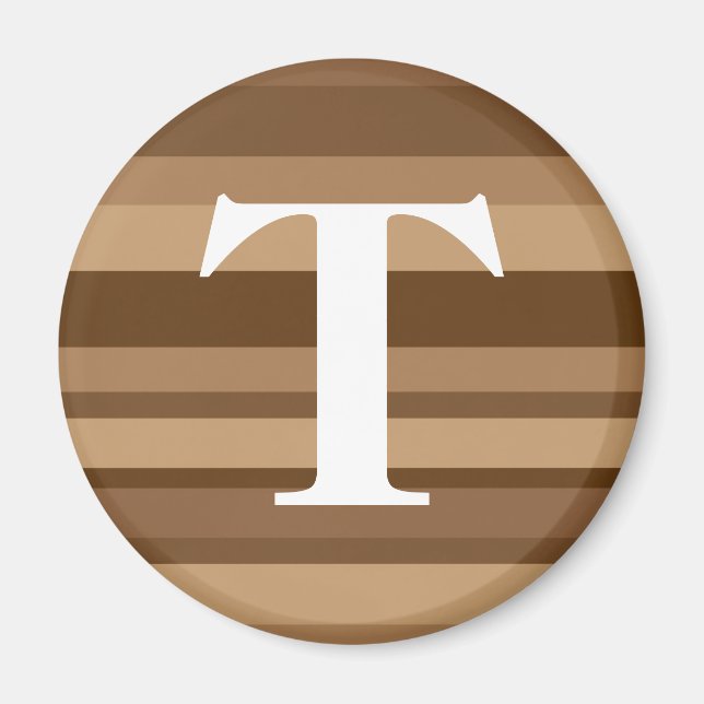 Monogram with a Colourful Striped Background - T Magnet (Front)