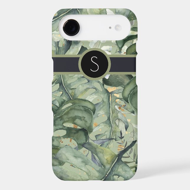 Monogram With Beautiful Tropical Leaves (Back)