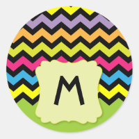 Monogram with Black Chevrons & bright colours