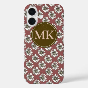 monogram with daisies iPhone 16 case