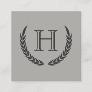 Monogram with Elements Square Business Card