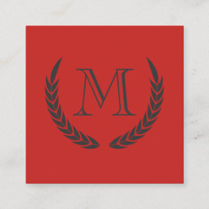 Monogram with Elements Square Business Card