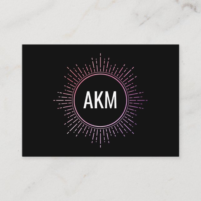 Monogram with Illumination Elements Business Card (Front)