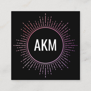 Monogram with Illumination Elements Square Business Card