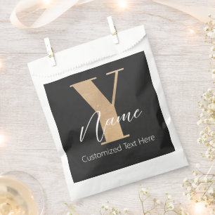 Monogram with Initial Y & Custom Name Personalized Favour Bags
