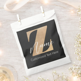 Monogram with Initial Z & Custom Name Personalized Favour Bags