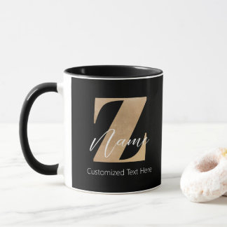 Monogram with Initial Z & Custom Name Personalized Mug
