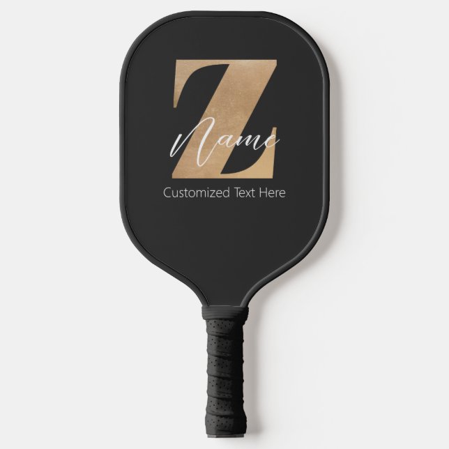 Monogram with Initial Z & Custom Name Personalized Pickleball Paddle (Front)
