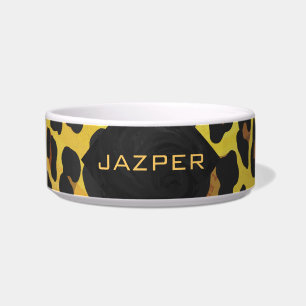 Monogram with Leopard Brown and Yellow Bowl