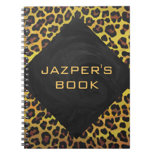 Monogram with Leopard Brown and Yellow Notebook