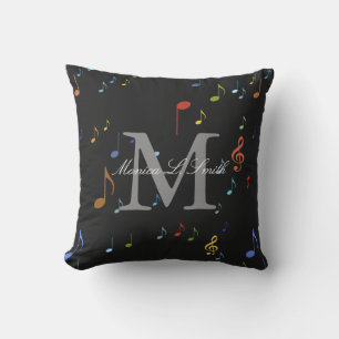 monogram with musical notes outdoor cushion