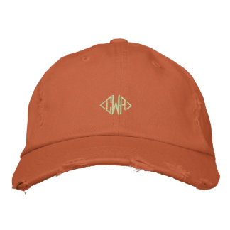 Monogram with orange baseball cap