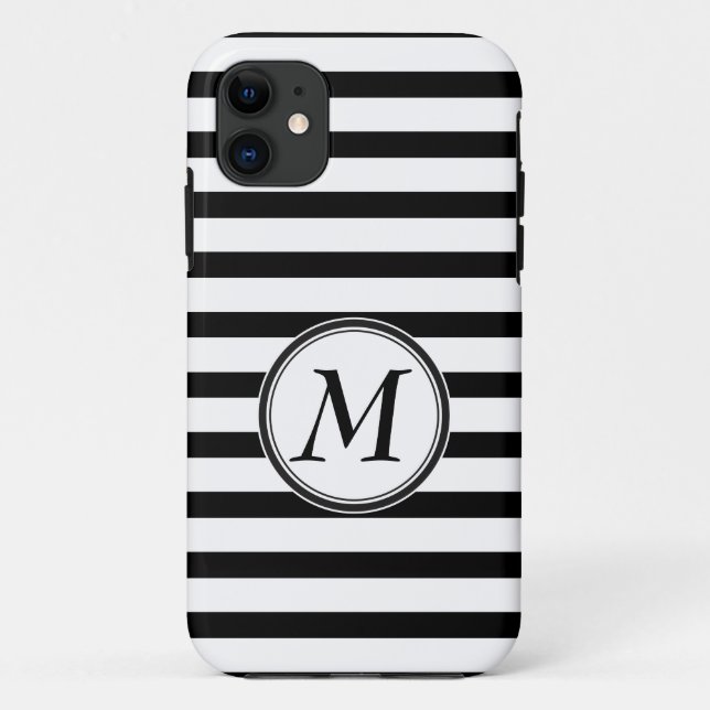 Monogram with Stripes Case-Mate iPhone Case (Back)
