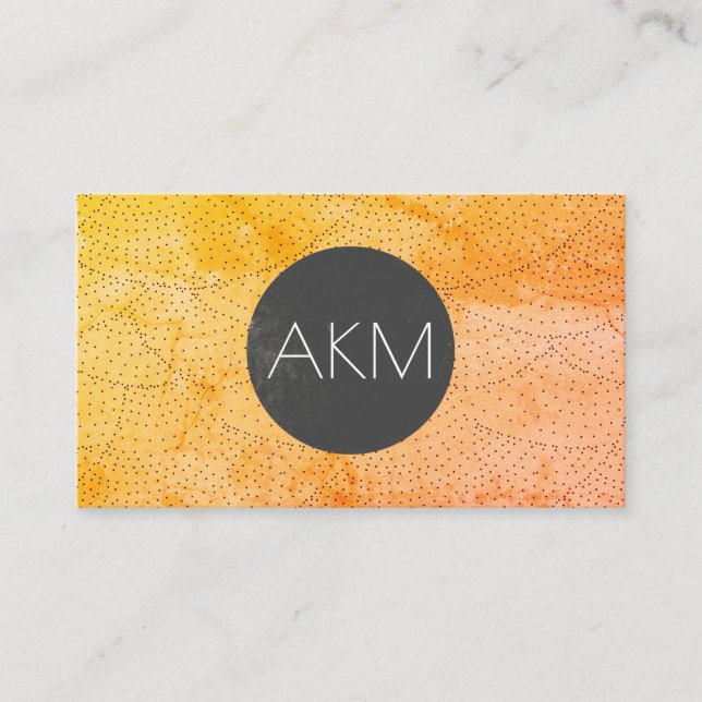 Monogram with Stylish Pattern Business Card (Front)