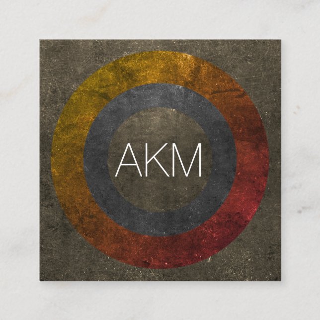 Monogram with Texturised Colour Ways Square Business Card (Front)