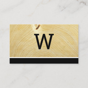 Monogram Wood Grain Business Card