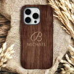 Monogram Wood Grain Timber Personalised Name iPhone 16 Pro Case<br><div class="desc">Monogram Wood Grain Timber Personalised Name iPhone 16 Pro Case features your monogram and personalised name on a wooden background. Perfect gift for him or her for birthday,  Christmas,  holidays,  Father's Day and more. Created by Evco Studio www.zazzle.com/store/evcostudio</div>