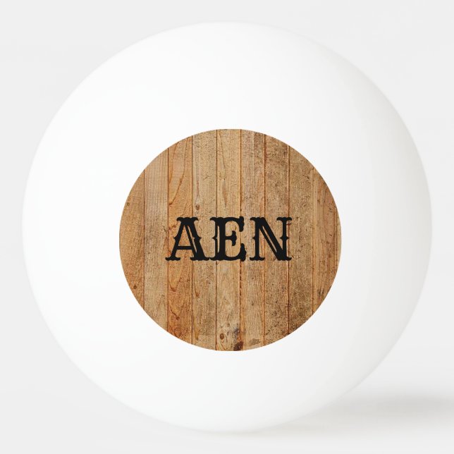 Monogram Wood Rustic Country Brown Black  Ping Pong Ball (Front)