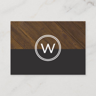 Monogram Wood Two Tone Business Card