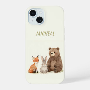 Monogram woodland forest animals iPhone 15 case