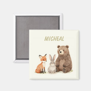 Monogram woodland forest animals magnet