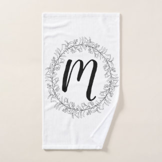 Monogram Wreath Personalise Hand Towel