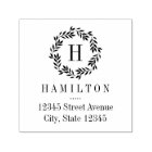 Monogram Wreath Personalised Rubber Stamp