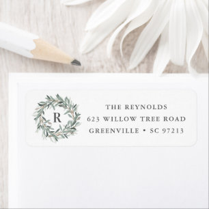 Monogram wreath return address