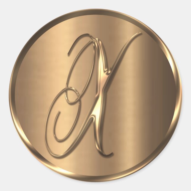 Monogram X NONMETALLIC Bronze Envelope Seal (Front)