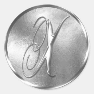 Monogram X NONMETALLIC Silver Envelope Seal