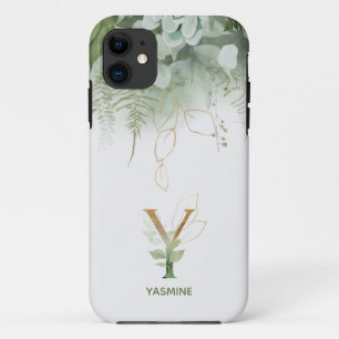 Monogram Y Elegant Greenery Case-Mate iPhone Case