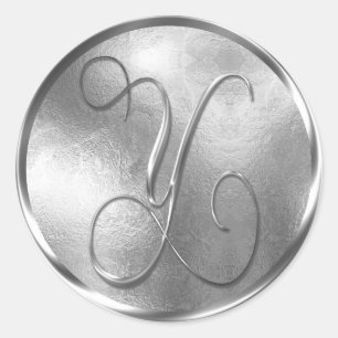 Monogram Y NONMETALLIC Silver Envelope Seal