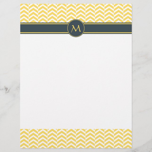 Monogram Yellow and White Chevron with Charcoal (Front)