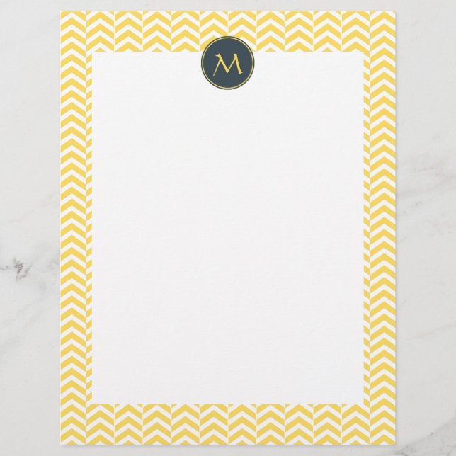 Monogram Yellow and White Chevron with Charcoal (Front)