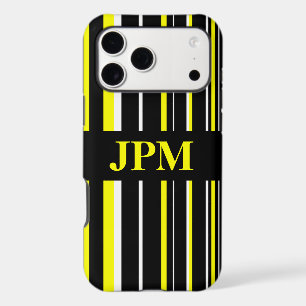 Monogram Yellow, Black Barcode Stripe