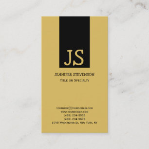 Monogram Yellow Black Consultant Business Card