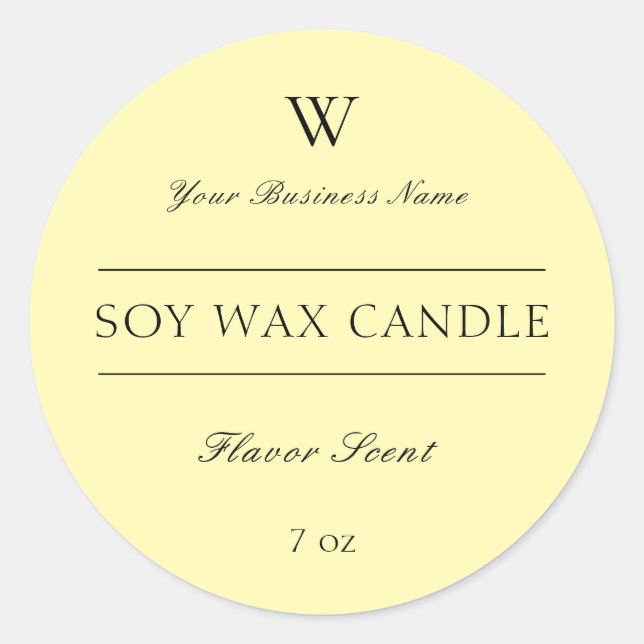 Monogram Yellow Candle Spa Product Label (Front)