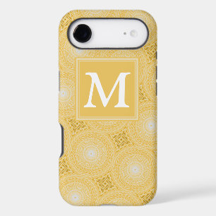 Monogram yellow circles pattern