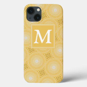 Monogram yellow circles pattern Case-Mate iPhone c iPhone 13 Case