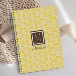 Monogram Yellow Leaf Planner