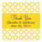 Monogram Yellow Quatrefoil Pattern Thank You
