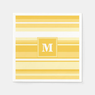 Monogram yellow stripes napkin