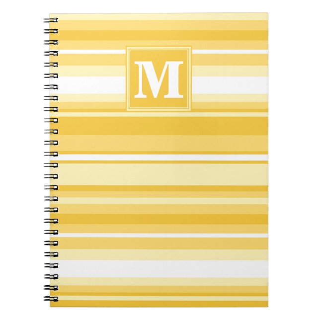 Monogram yellow stripes spiral notebook (Front)