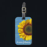 Monogram Yellow Sunflower Luggage Tag<br><div class="desc">This personalised,  simple and stylish sunflower luggage tag is a bright and beautiful way to distinguish your luggage from other people's luggage. Make it your own by adding your name at the bottom. Designed for you by Blackberry Boulevard.</div>